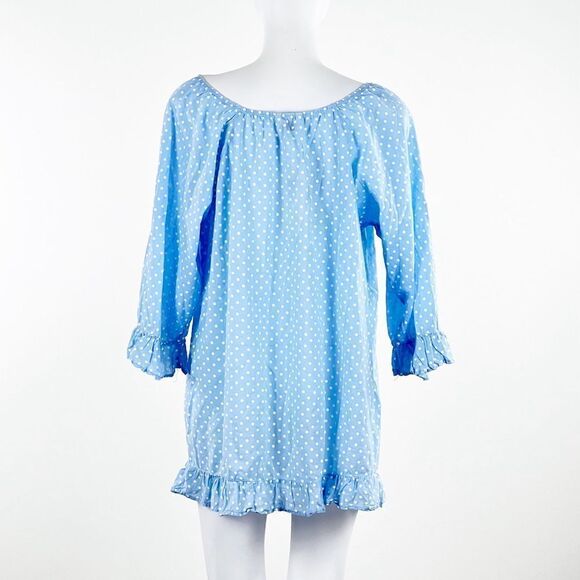 NWT Le Ble En Herbe Pale Blue Polka Dot Shirt Size 3XL - Picture 3 of 8